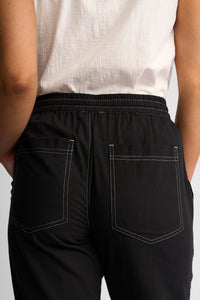 Tone Pant / Relaxed Leg Ankle Grazer Pant / Black
