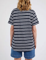 Aligner Tee - Navy and White Stripe