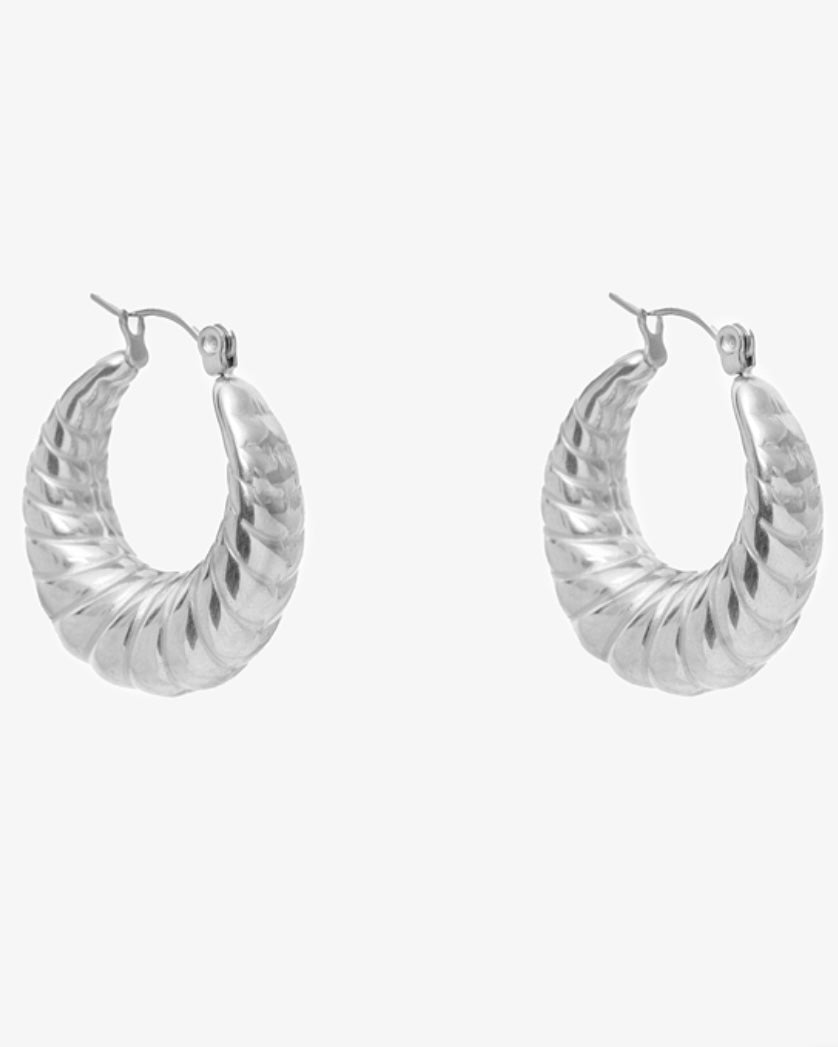 Paris Spiral Hoops - Silver
