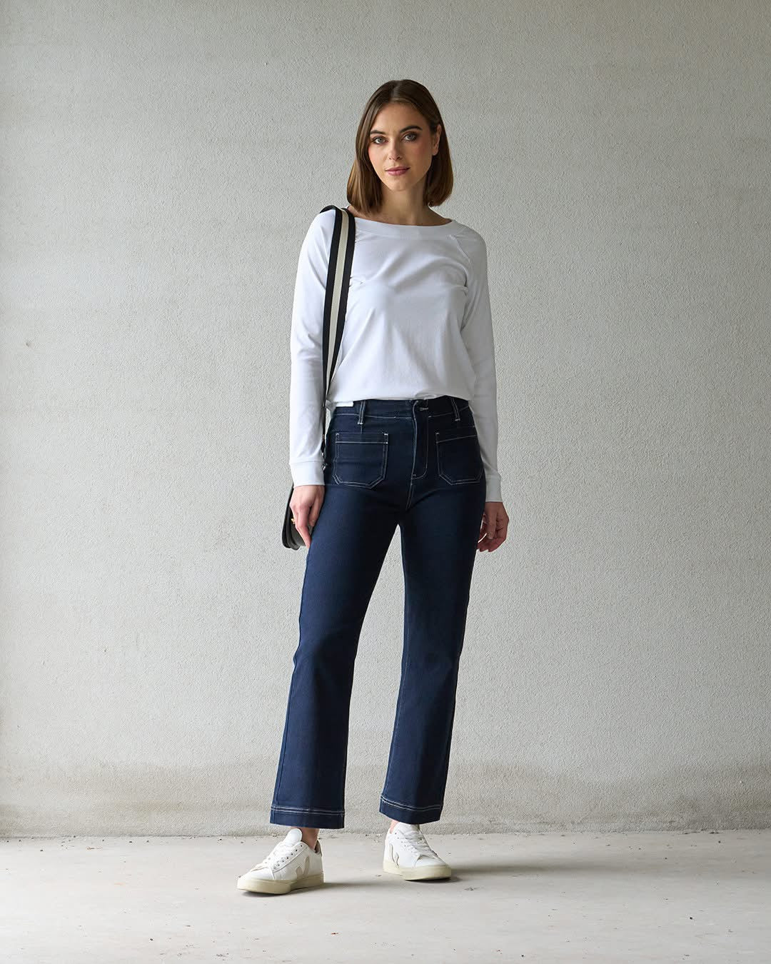 Wide Leg Ankle Grazer Jean - Ink Denim