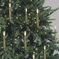 Gold Deluxe 10pcs Christmas Tree Candle Set