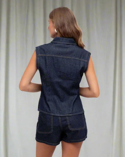 Denim Vest - Indigo