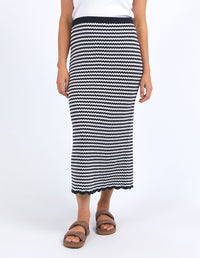 Rosie Stripe Skirt - Navy/White