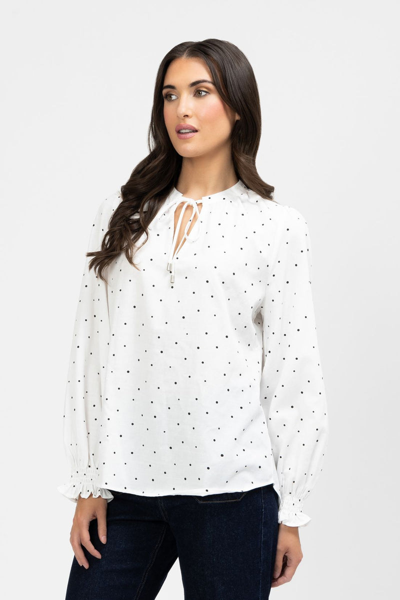 L/S Honey Top - White Scatter Spot