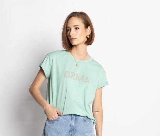 Drma Zoe Tee - Mint/Ecru