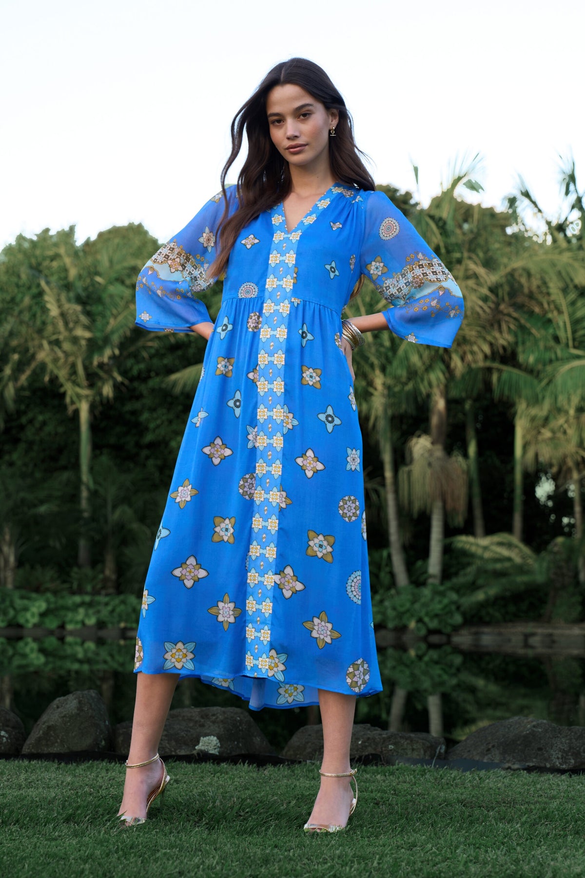 Dambulla Midi Dress - Azure Multi