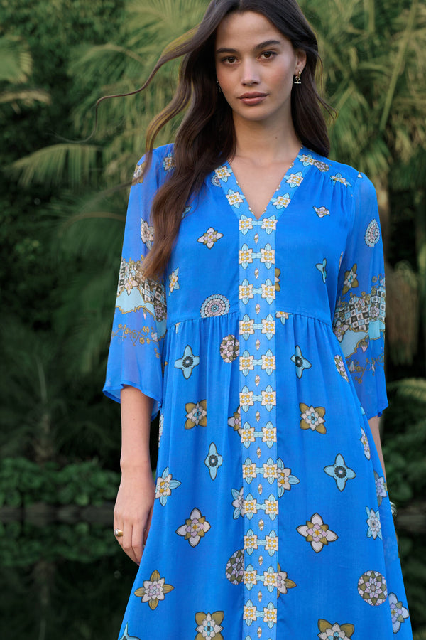 Dambulla Midi Dress - Azure Multi