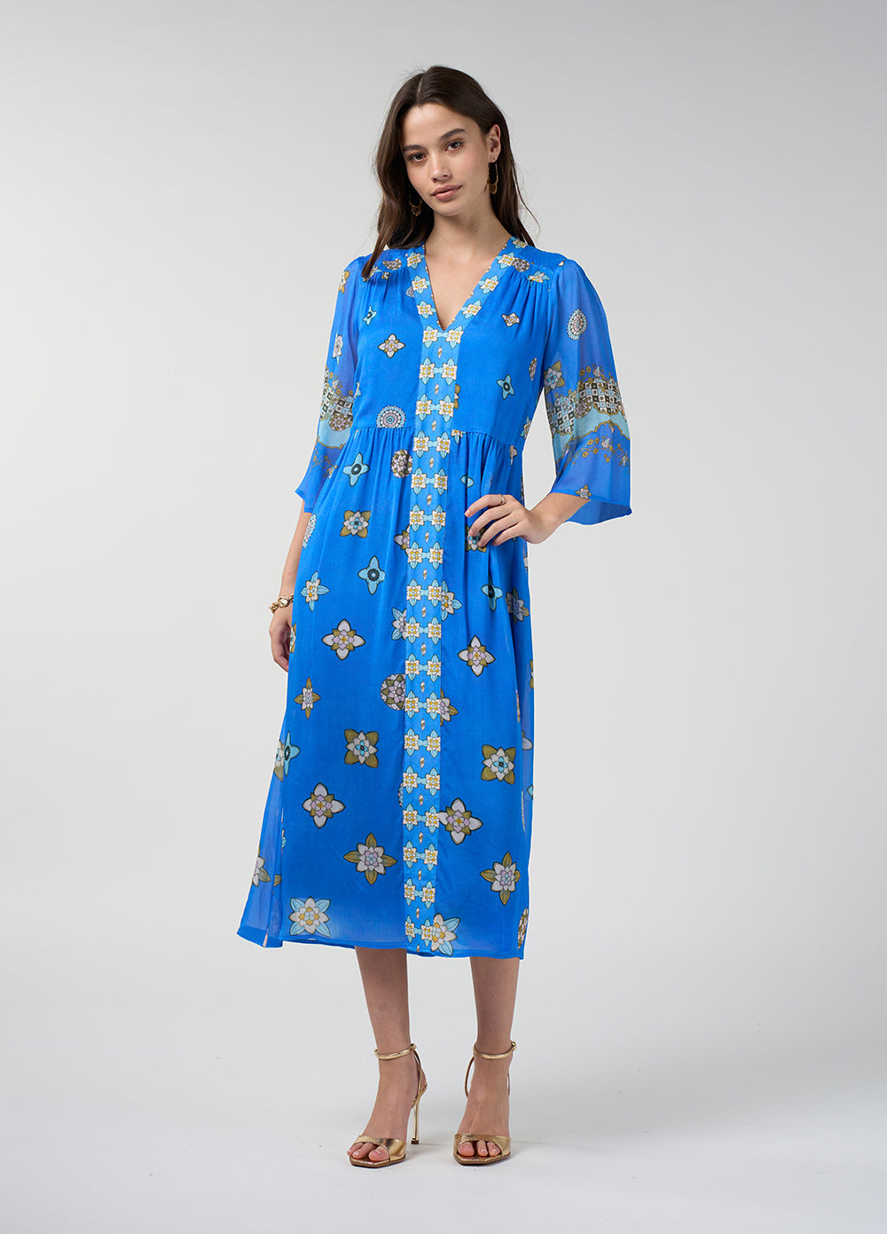Dambulla Midi Dress - Azure Multi