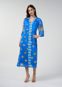 Dambulla Midi Dress - Azure Multi