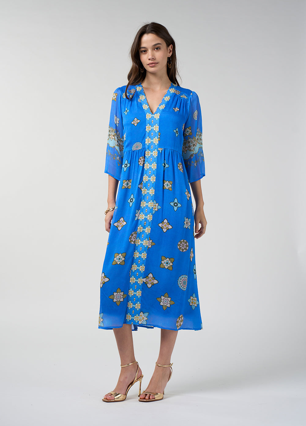 Dambulla Midi Dress - Azure Multi