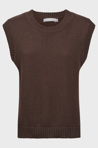 Darby Knit Vest - Chocolate