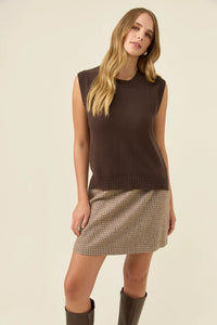 Darby Knit Vest - Chocolate