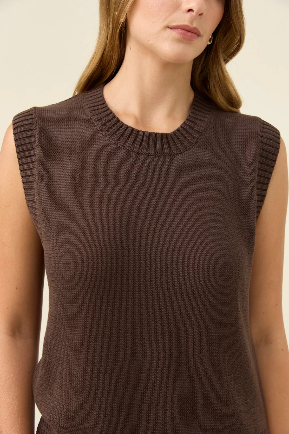 Darby Knit Vest - Chocolate