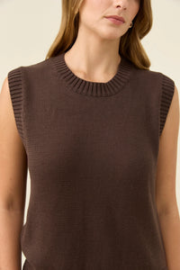 Darby Knit Vest - Chocolate