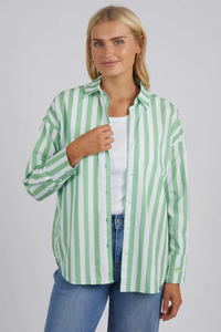 Delia Stripe Shirt - Meadow/white