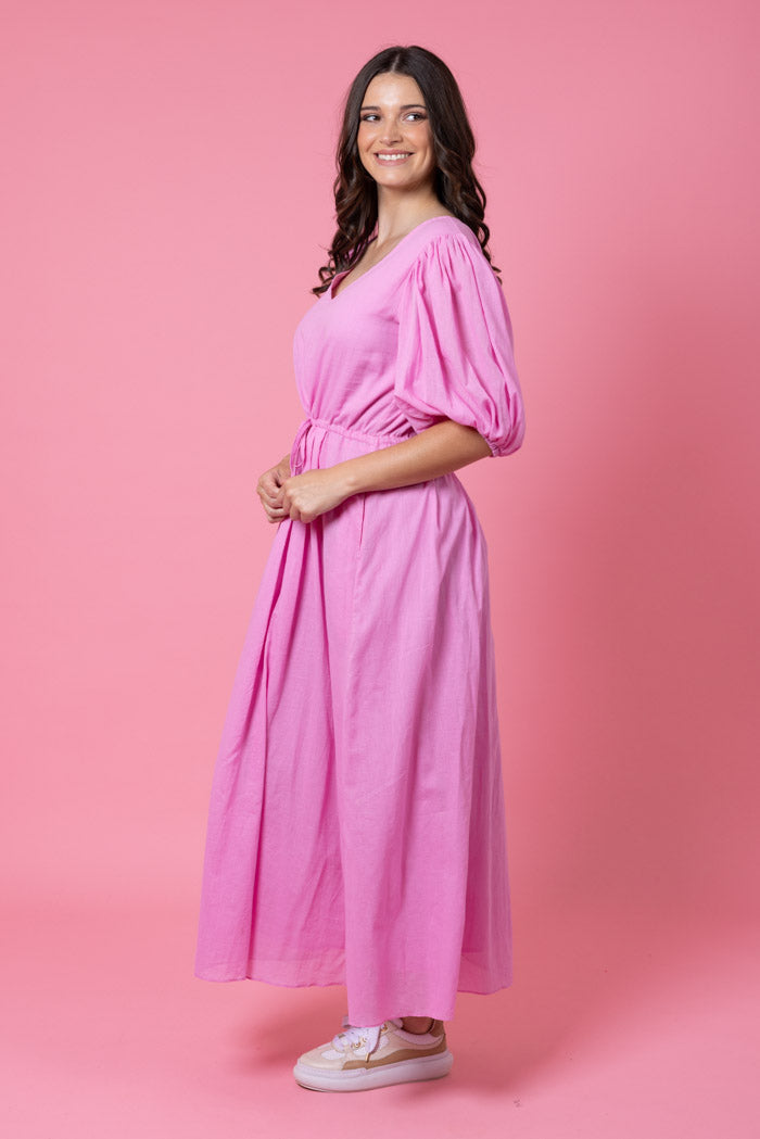 Dolly Midi Dress - Pink - Preorder