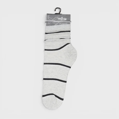 Double Stripe Frill Sock - Soft Grey