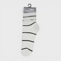 Double Stripe Frill Sock - Soft Grey