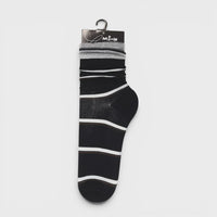 Double Stripe Frill Sock - Black