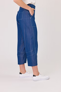 Delta Barrel Leg Pant - Mid Blue