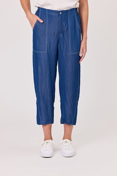 Delta Barrel Leg Pant - Mid Blue