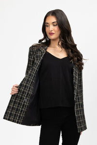 Dylan Blazer - Black Gold Lurex Check