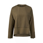 Long Sleeve Top with Reverse Detail - Olive