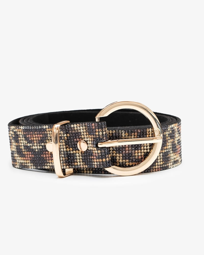 Leopard Rhinestone Belt
