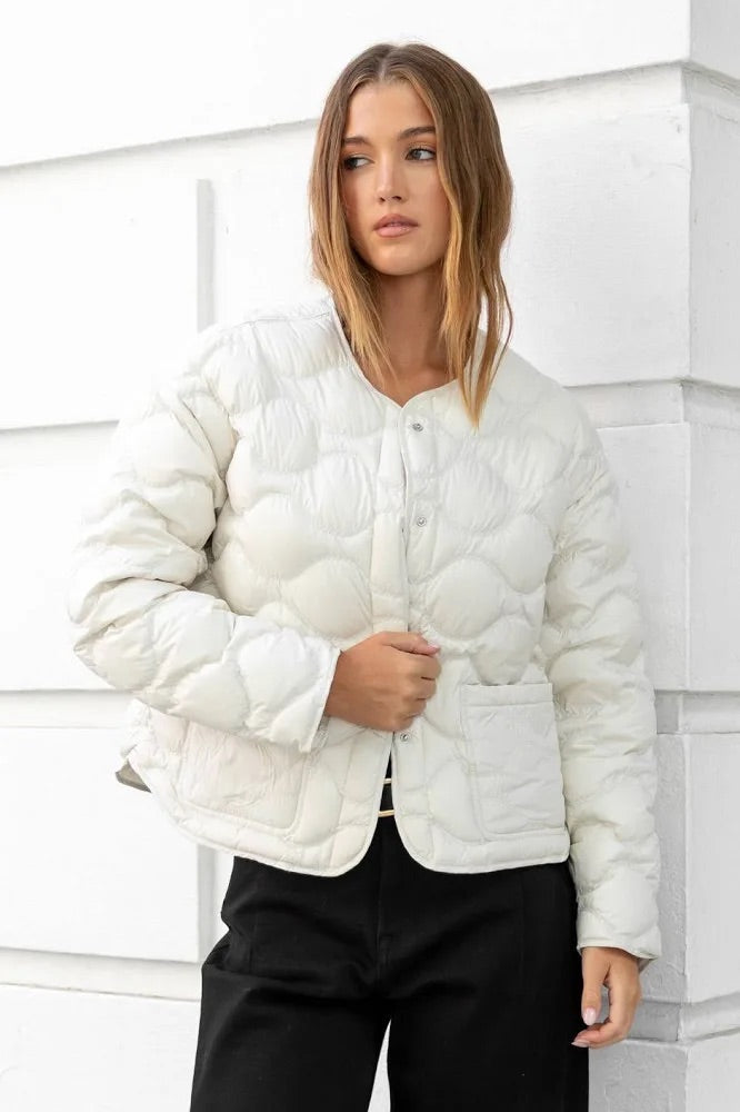 Premium Putty Down Filled Quilted Jacket