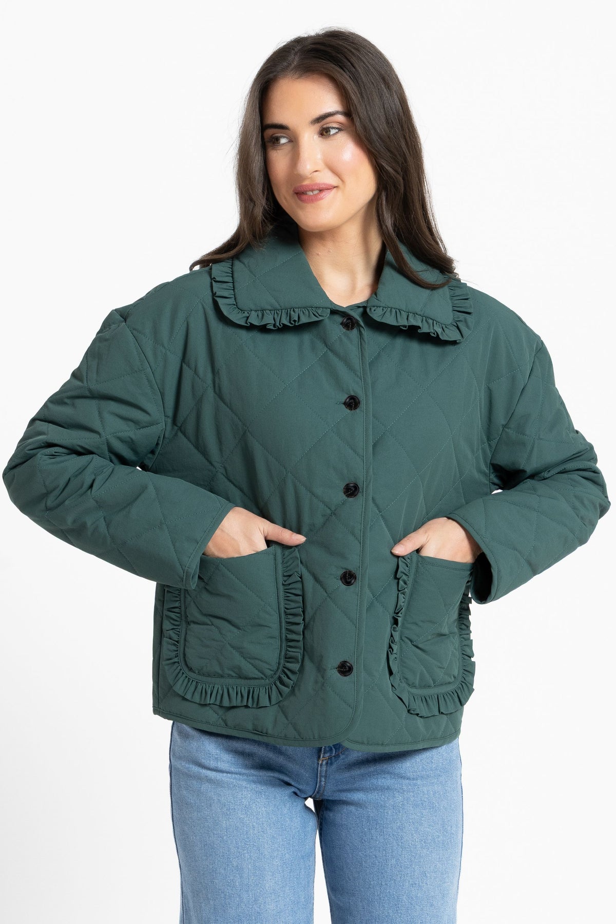 Frilled Jacket / Moss