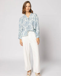 Bloom Blouse - Blue Damask