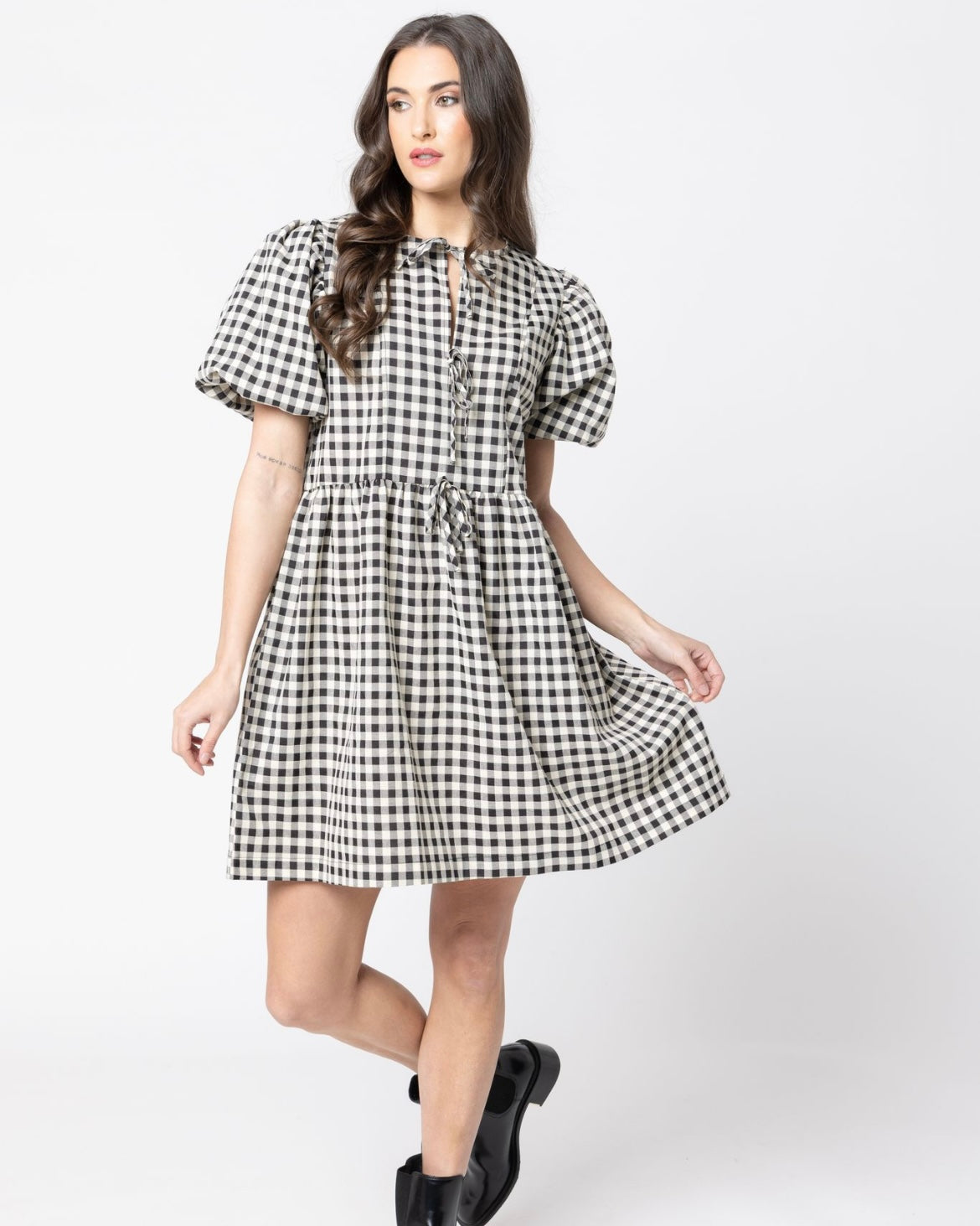 Belle Bow Dress / Check Mate