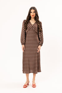 Take Me Out Dress / Walnut Spot - Girl Next Door Fashion