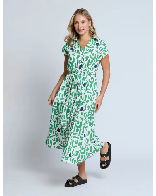 Marly  Dress / Spring Green Geo