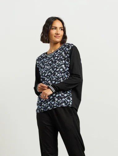 Smith Top - Azure Petals/Black