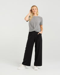 Twist Tee - Monochrome Stripe EA9002D