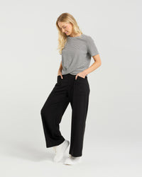 Twist Tee - Monochrome Stripe EA9002D