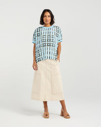 Brea Top - Skyline Plaid