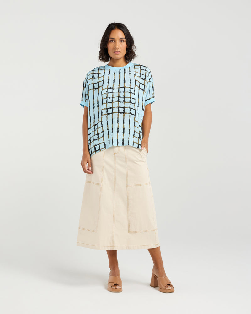 Brea Top - Skyline Plaid