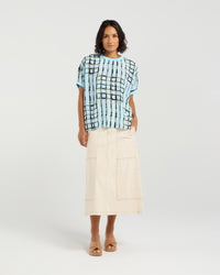 Brea Top - Skyline Plaid