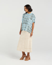 Brea Top - Skyline Plaid