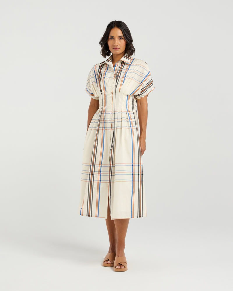 Audrey Dress - Sunset Plaid