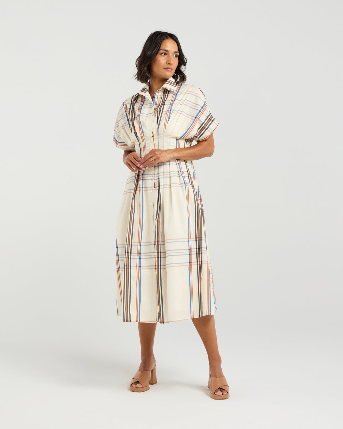 Audrey Dress - Sunset Plaid