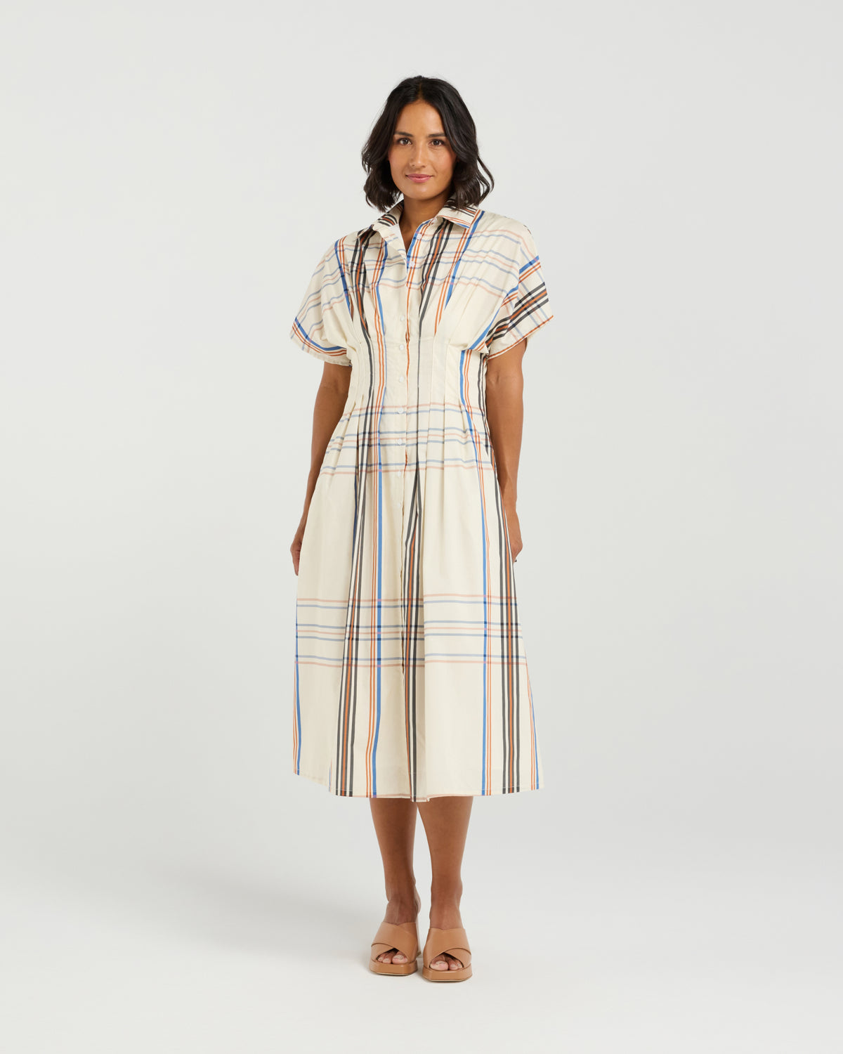 Audrey Dress - Sunset Plaid