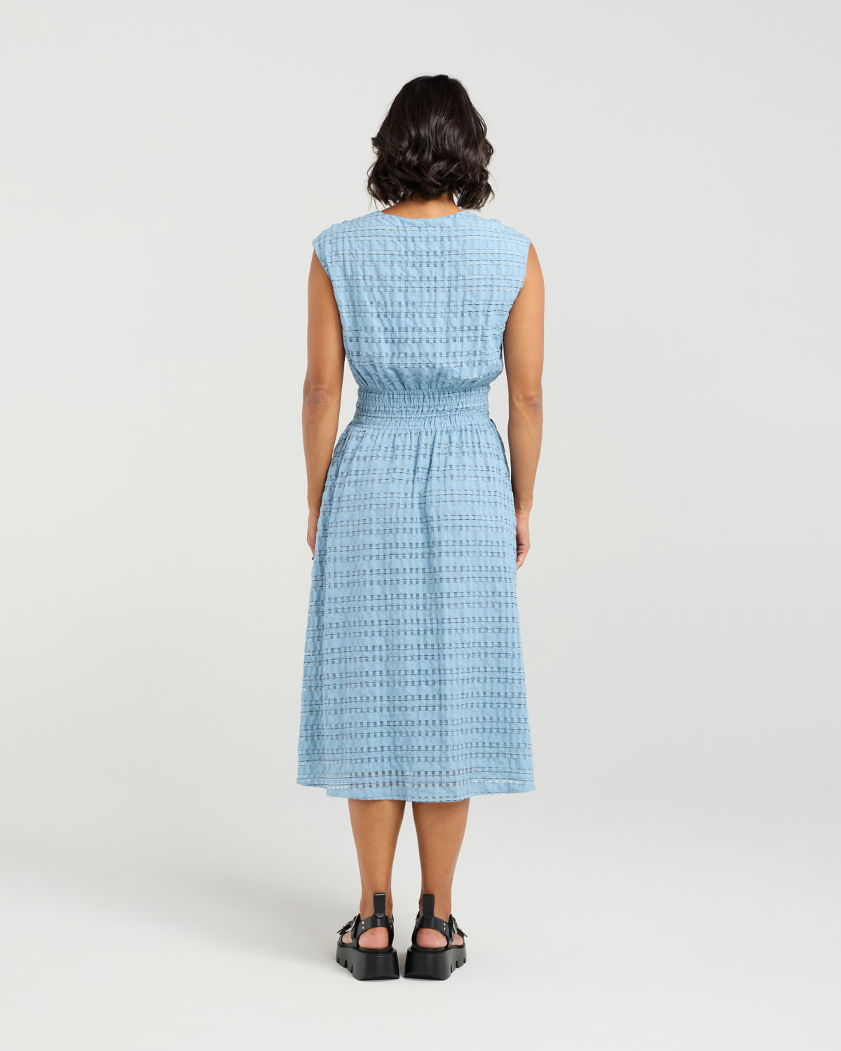 Ella Dress - Sky Check EA9038-1