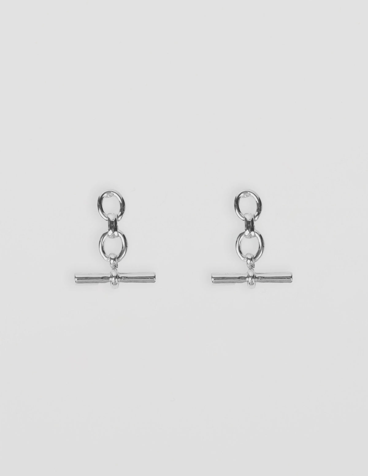 Earring Chunky Fob - Silver