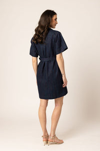 Denim Mini Dress / Colourful Stripe