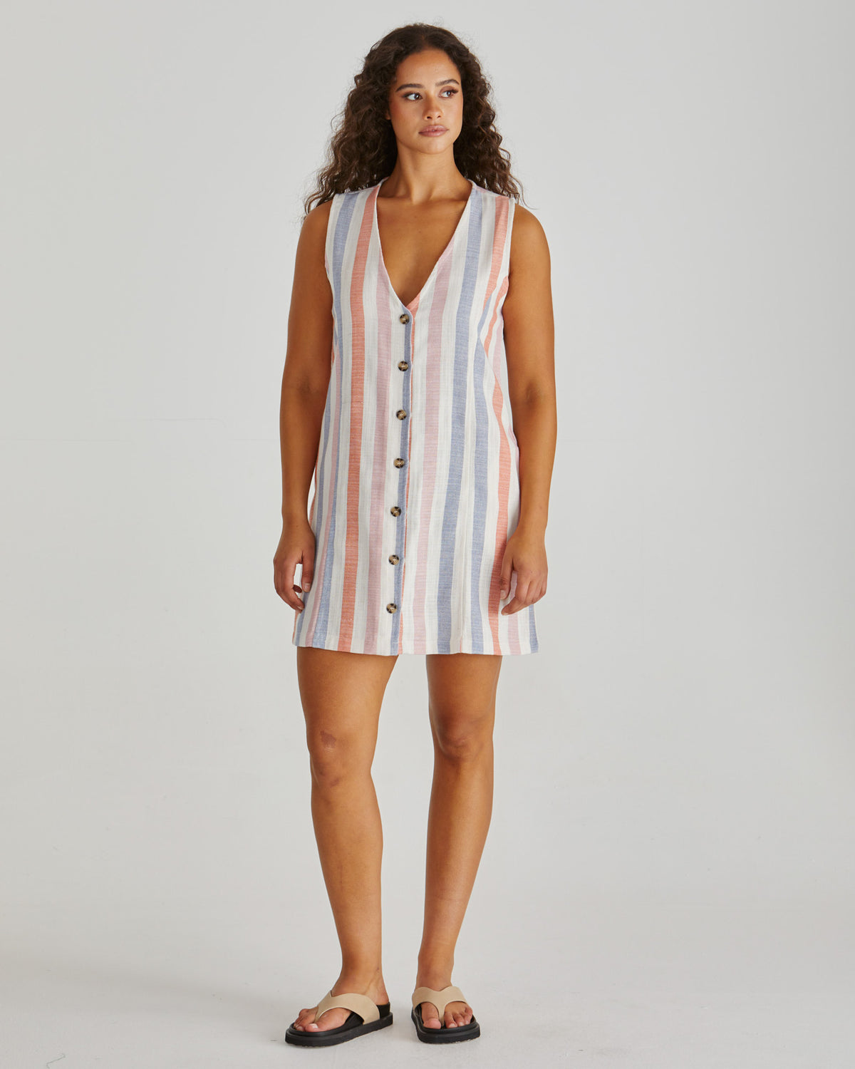 Travis Vest Dress / Multi Stripe