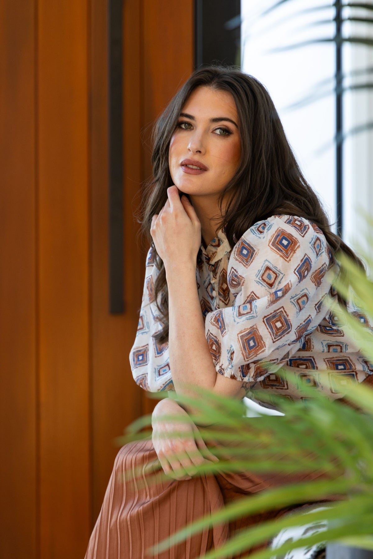 Nina Blouse/ Choc Blue Diamond