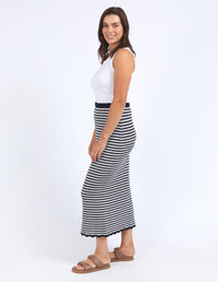 Rosie Stripe Skirt - Navy/White